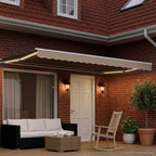 Toldo Retráctil Eléctrico Beige y Blanco 4,5 x 3 m