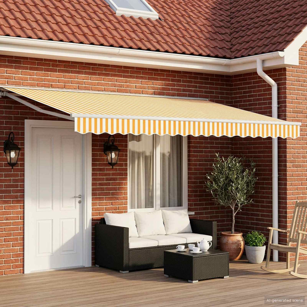 Toldo Retráctil Eléctrico Amarillo y 4,5 x 3,5 m