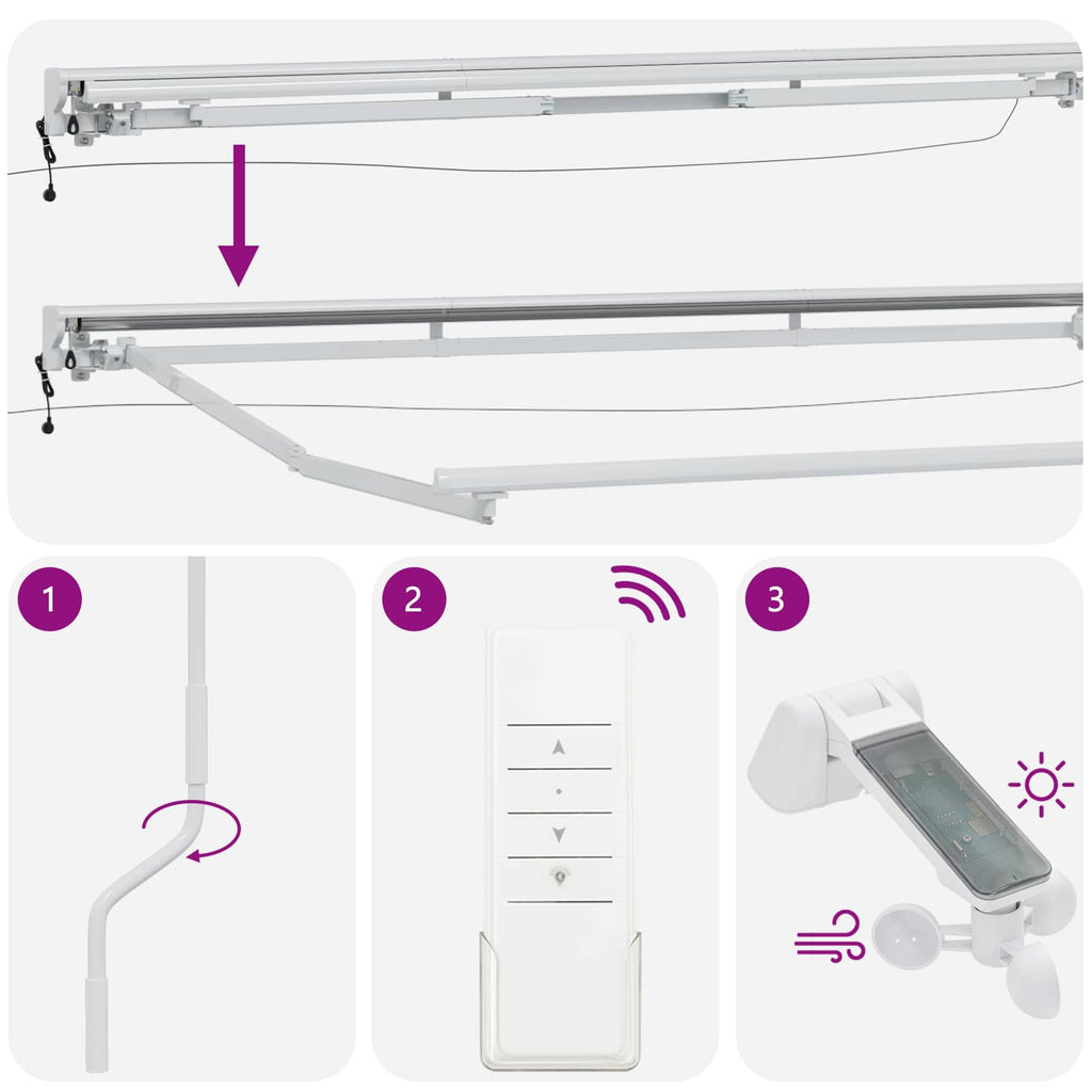 Toldo Retráctil Eléctrico Antracita y Blanco 4,5 x 3,5 m