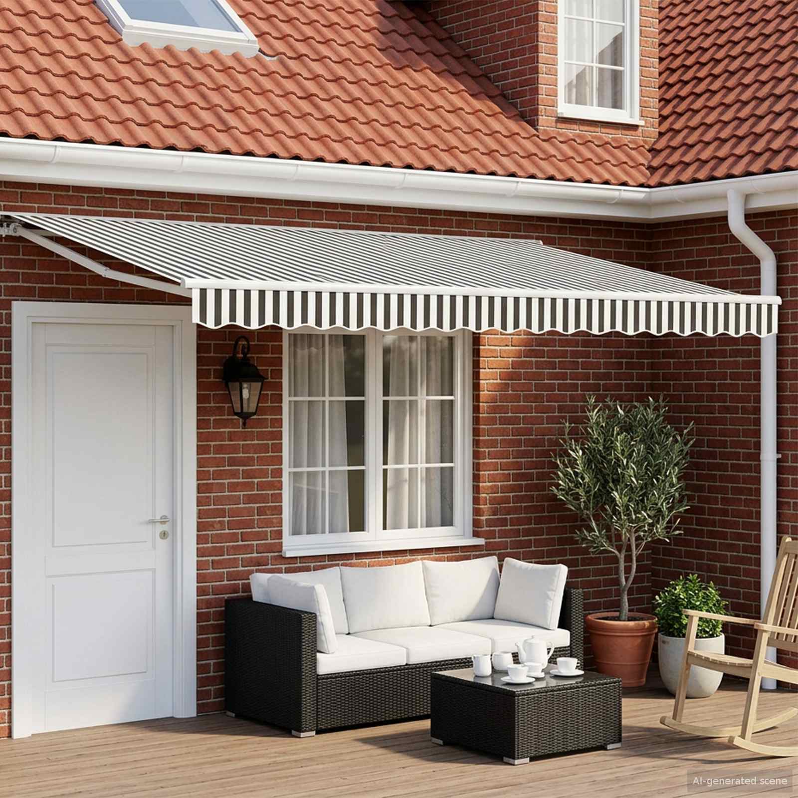 Toldo Retrátil Elétrico Antracite e 4,5 x 3 m