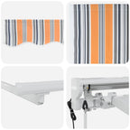 Toldo Retráctil Eléctrico Azul, Naranja, Blanco 4,5 x 3,5 m