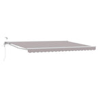 Toldo Retráctil Eléctrico Gris claro y blanco. 4,5 x 3,5 m