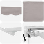 Toldo Retráctil Eléctrico Gris claro y blanco. 5 x 3 m