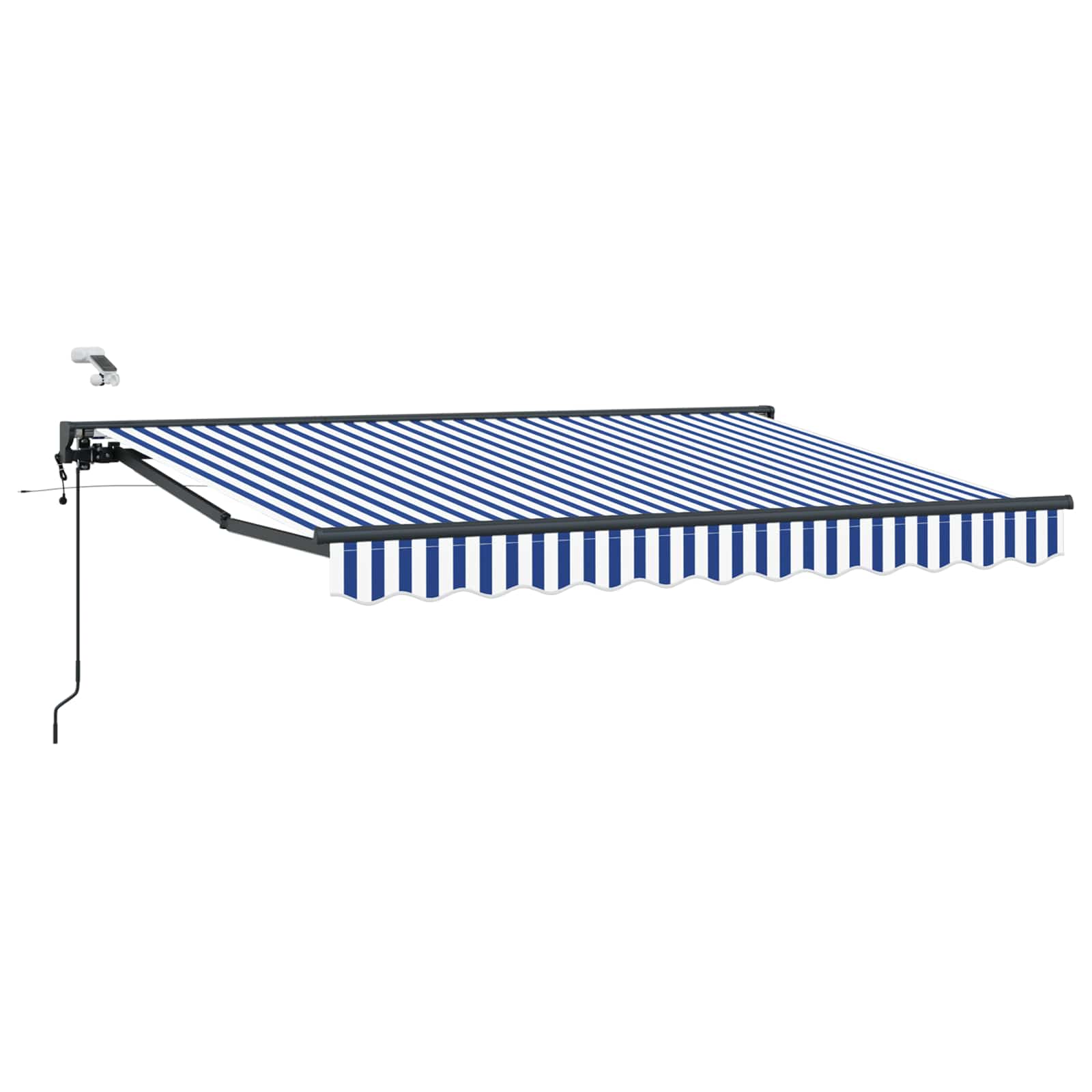 Toldo Retráctil Eléctrico Azul, Blanco, Antracita 2,5 x 2 m