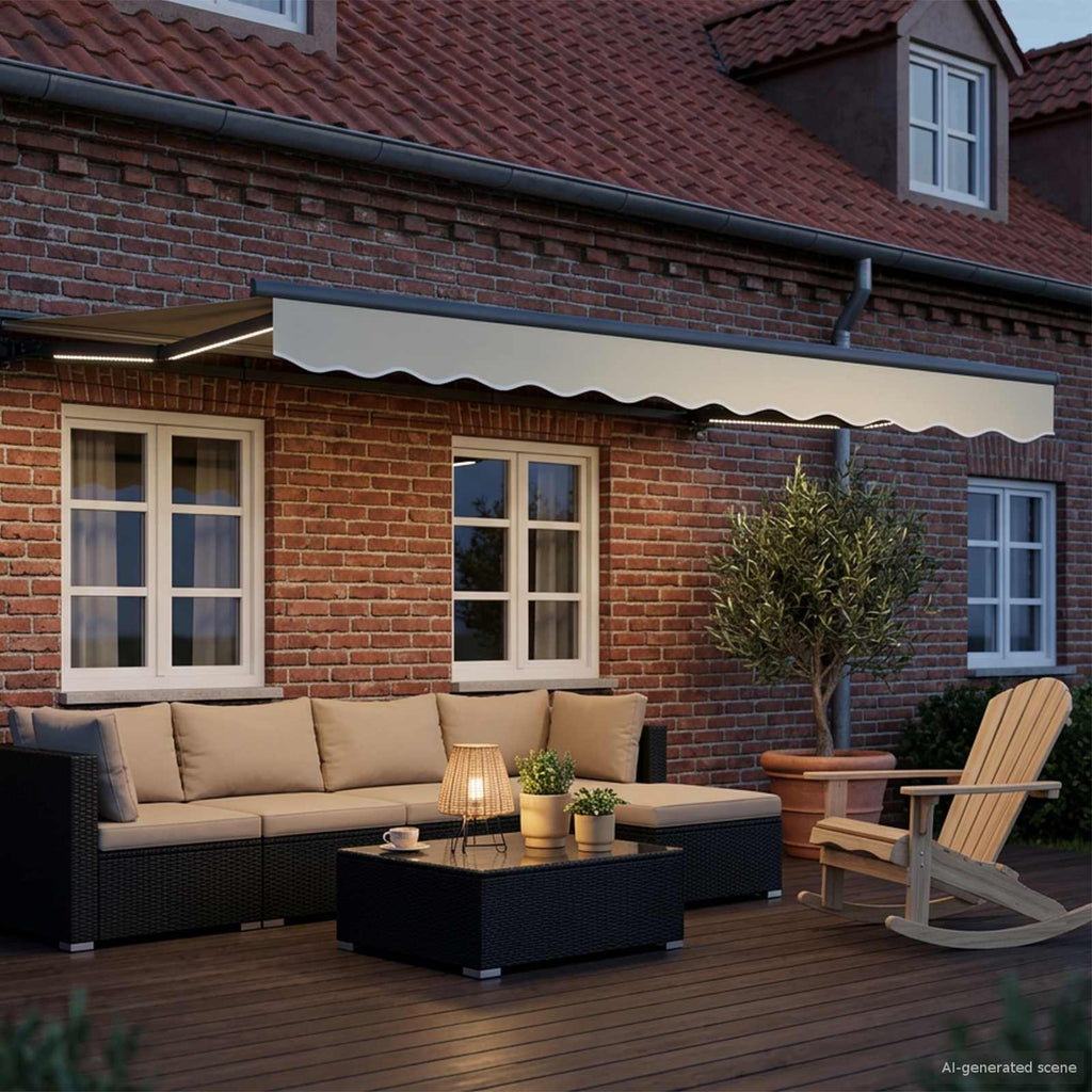 Toldo Retráctil Eléctrico Crema y Antracita 2,5 x 2 m