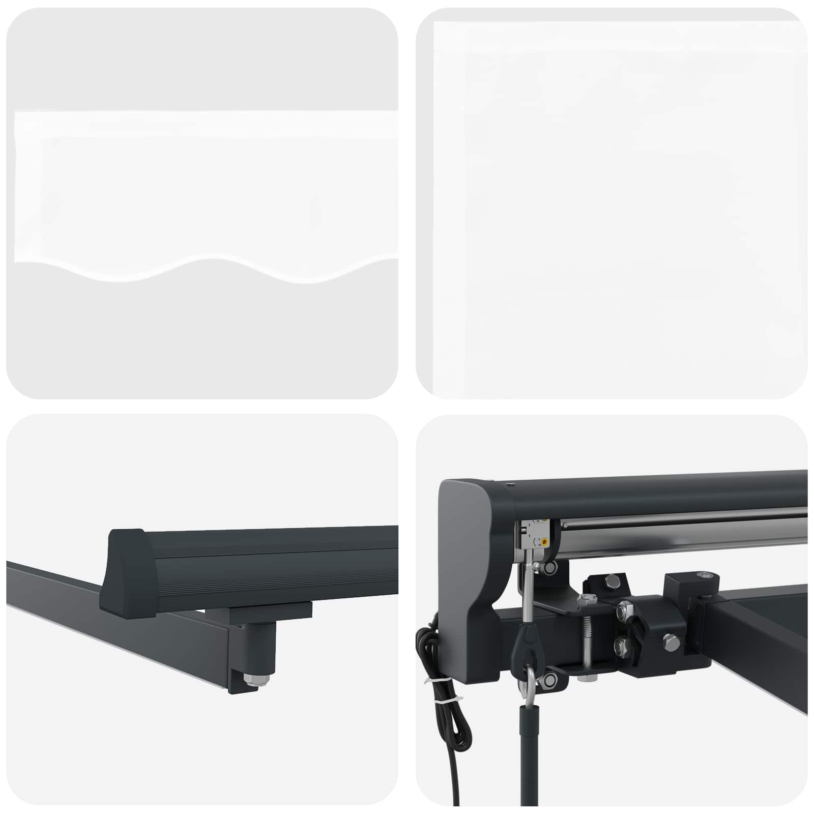 Toldo Retráctil Eléctrico Blanco y Antracita 2,5 x 2 m