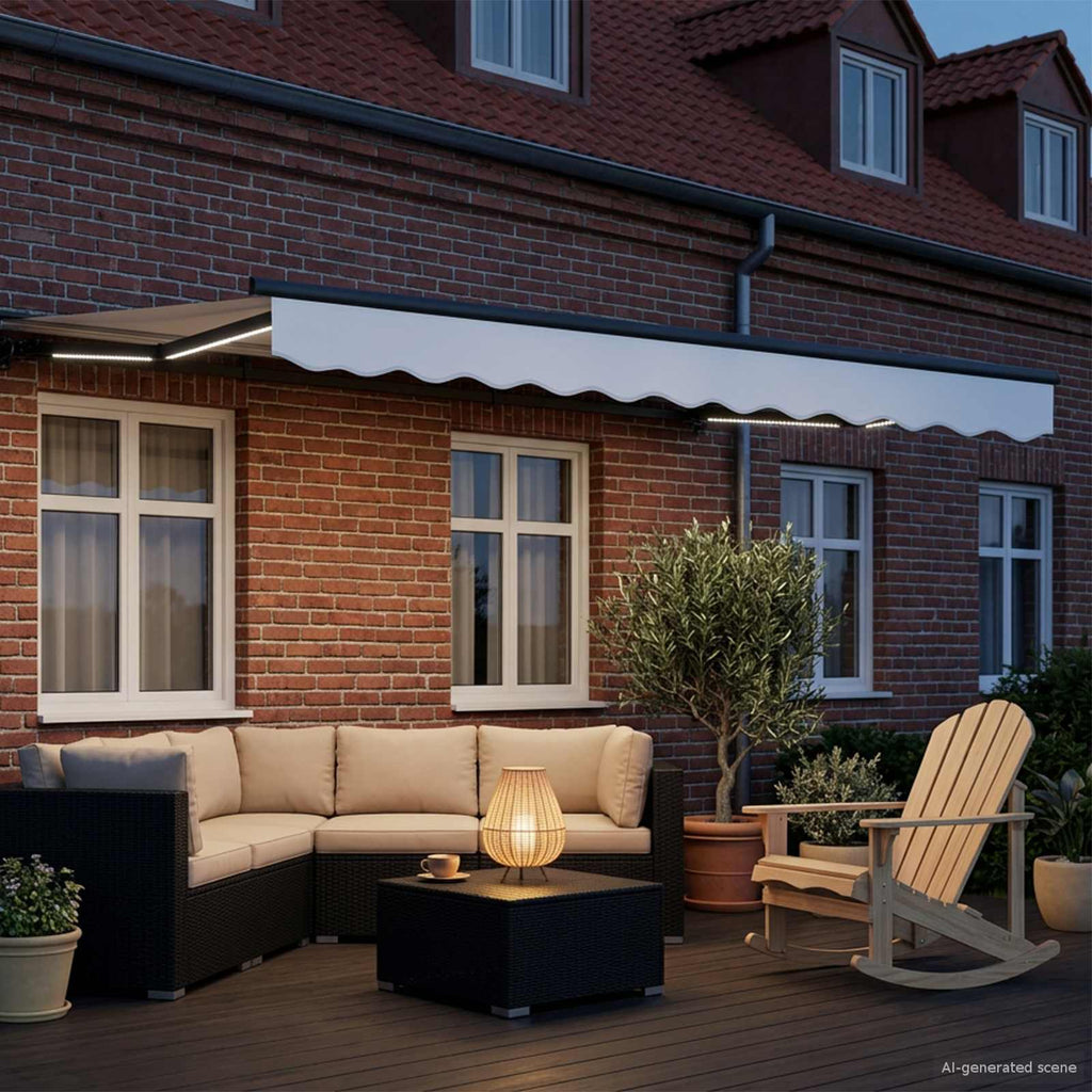 Toldo Retráctil Eléctrico Blanco y Antracita 2,5 x 2 m