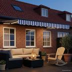 Toldo Retráctil Eléctrico Azul, Blanco, Antracita 3,5 x 2 m