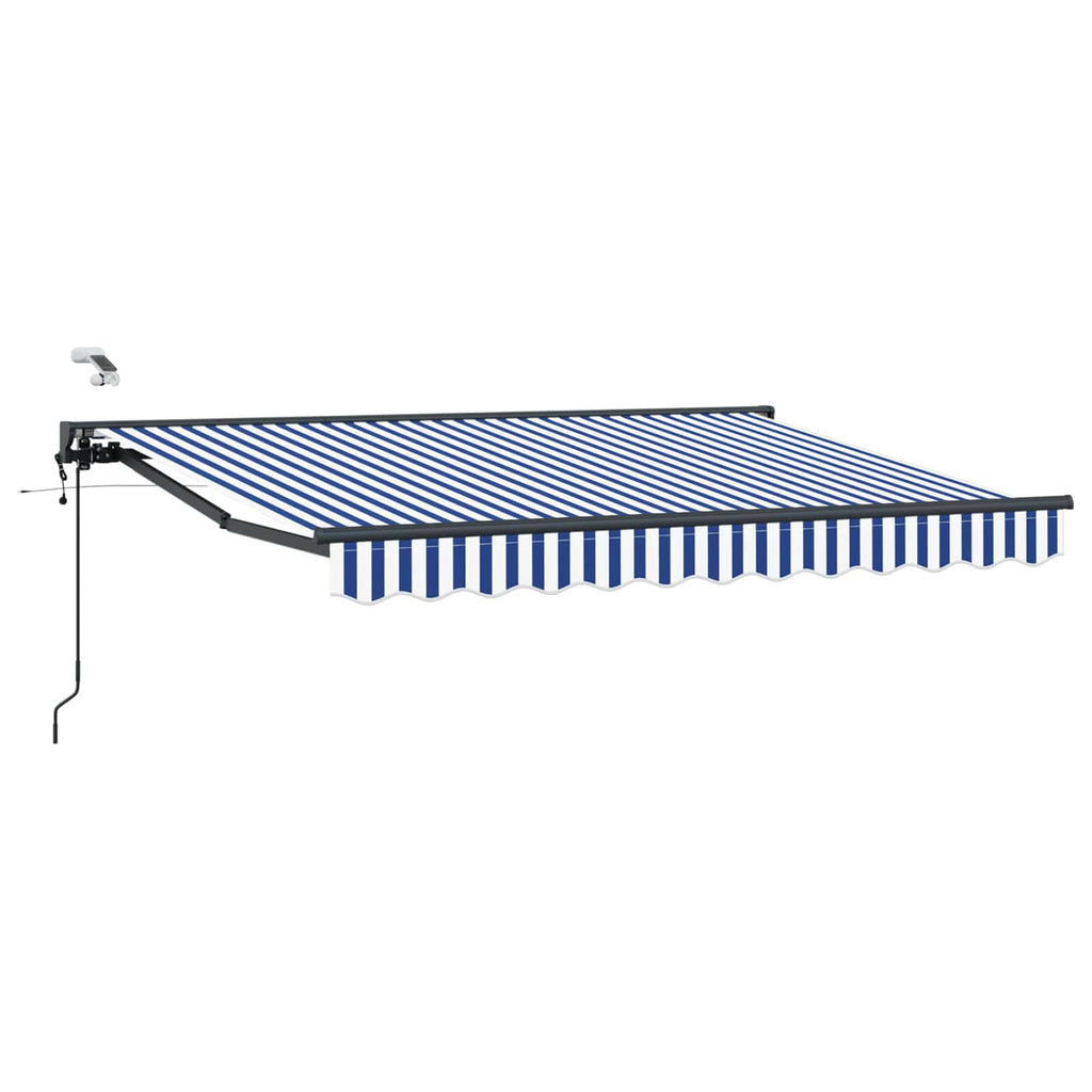 Toldo Retráctil Eléctrico Azul, Blanco, Antracita 3,5 x 2 m