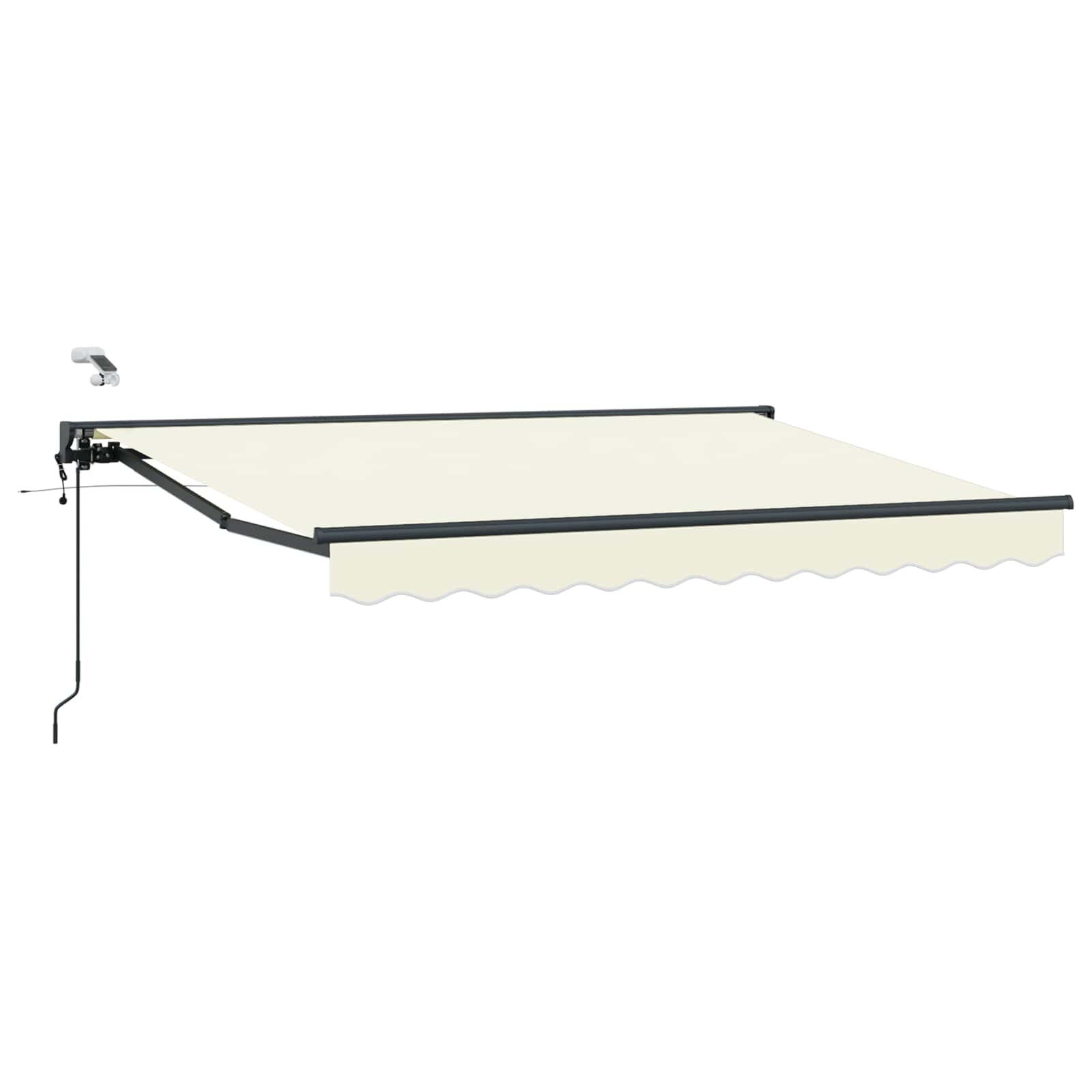 Toldo Retráctil Eléctrico Crema y Antracita 3,5 x 2 m