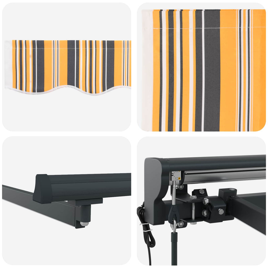 Toldo Retráctil Eléctrico Amarillo, Gris, Antracita 3,5 x 2 m