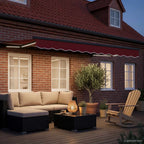 Toldo Retráctil Eléctrico Rojo y Antracita 3,5 x 2 m