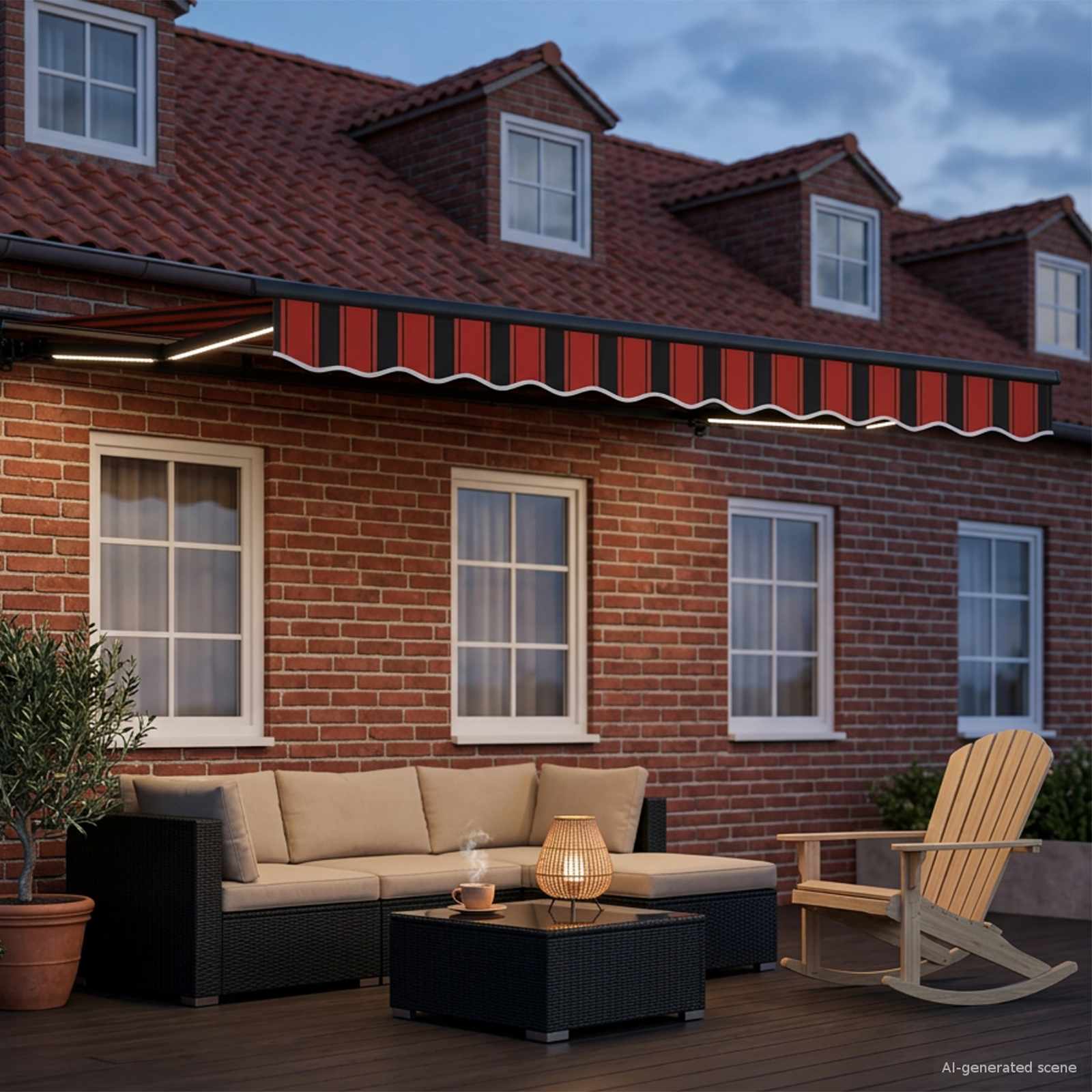 Toldo Retráctil Eléctrico Naranja, Negro, Antracita 3 x 2,5 m