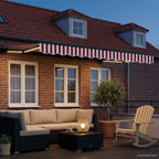 Toldo Retráctil Eléctrico Rojo, Blanco, Antracita 3 x 2,5 m