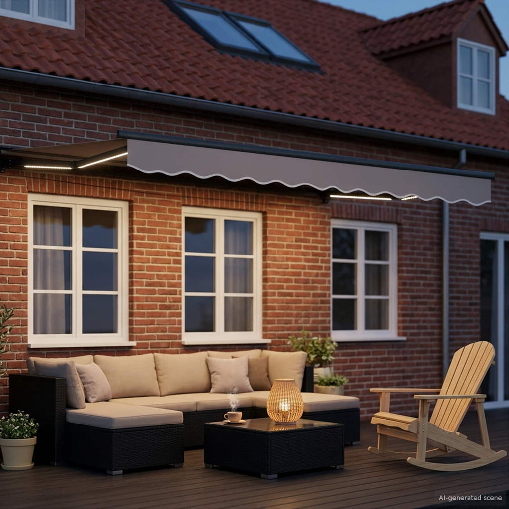 Toldo Retráctil Eléctrico Gris Claro y Antracita 3 x 2,5 m