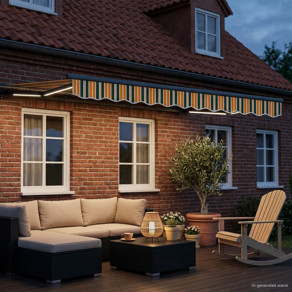 Toldo Retráctil Eléctrico Verde, Amarillo, Antracita 3 x 2,5 m