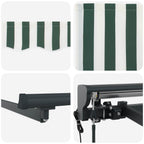 Toldo Retráctil Eléctrico Verde, Blanco, Antracita 3 x 2,5 m