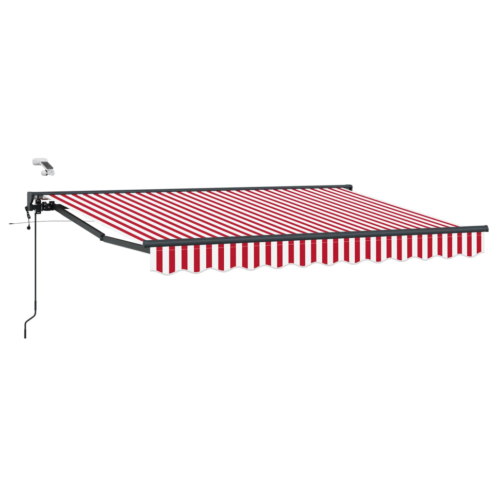 Toldo Retráctil Eléctrico Rojo, Blanco, Antracita 3,5 x 2,5 m
