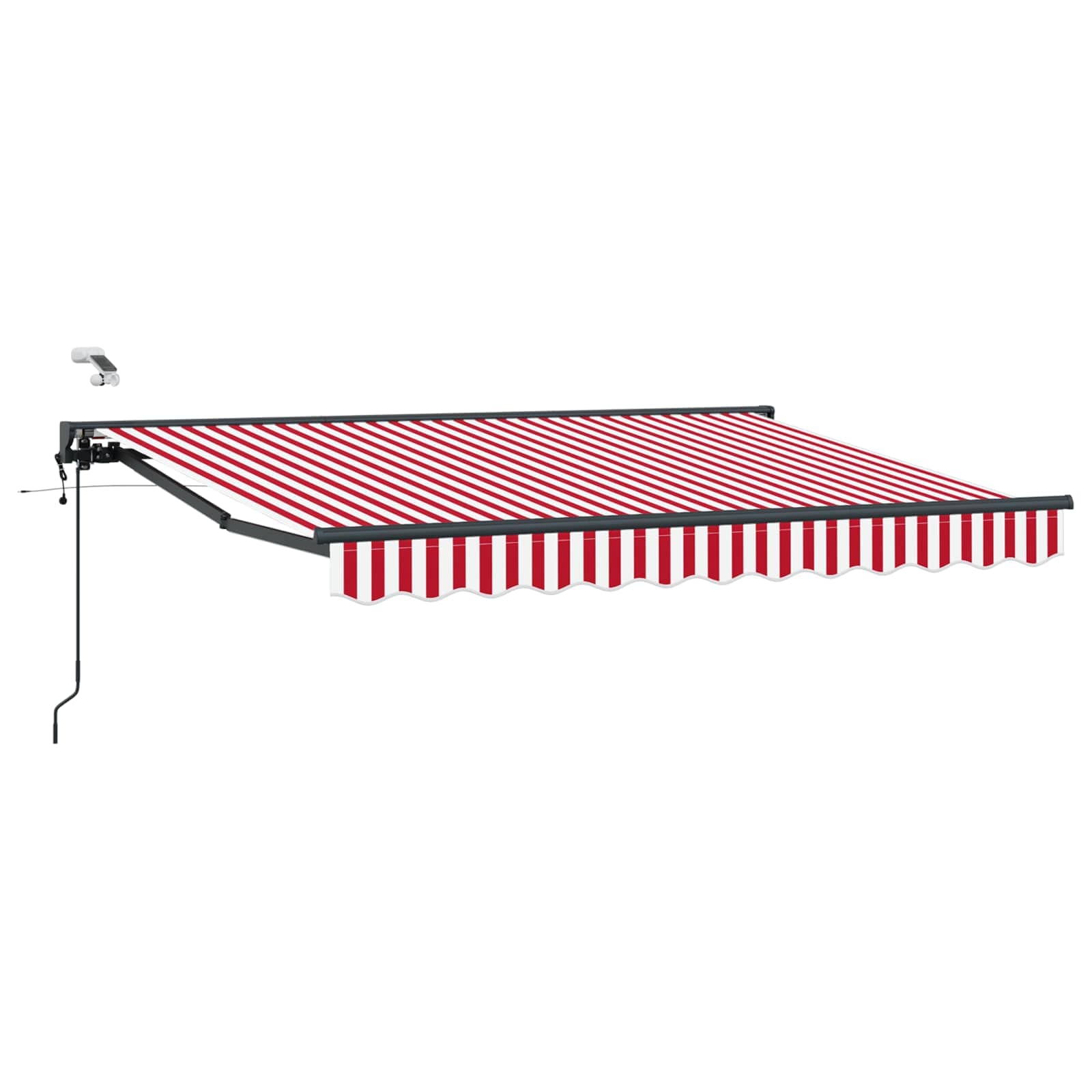 Toldo Retráctil Eléctrico Rojo, Blanco, Antracita 3,5 x 2,5 m