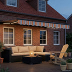 Toldo Retráctil Eléctrico Azul, Naranja, Antracita 3,5 x 2,5 m
