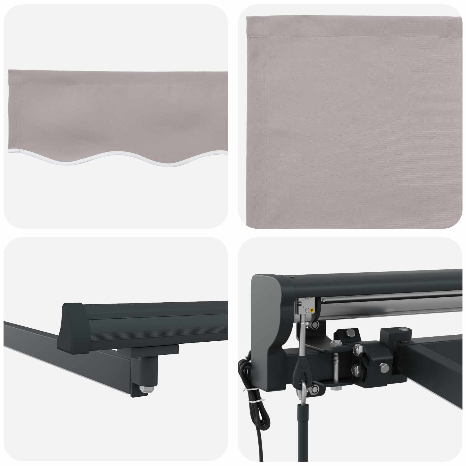 Toldo Retráctil Eléctrico Gris Claro y Antracita 3,5 x 2,5 m