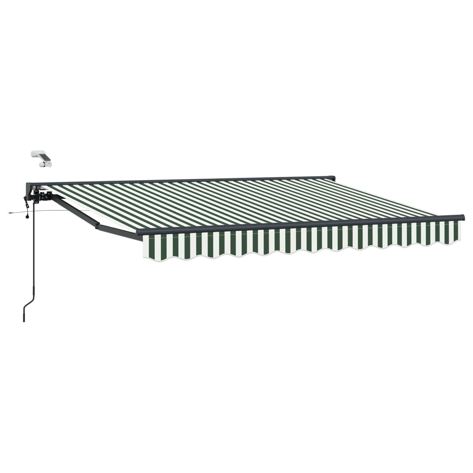 Toldo Retráctil Eléctrico Verde, Blanco, Antracita 3,5 x 2,5 m