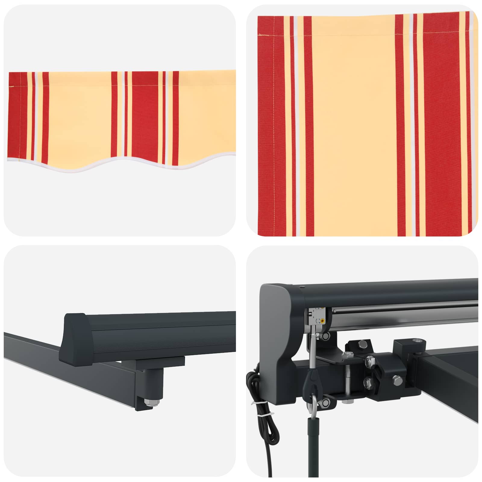 Toldo Retráctil Eléctrico Amarillo, Naranja, Antracita 4 x 3 m