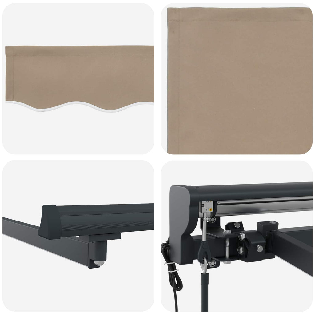 Toldo Retráctil Eléctrico Beige y Antracita 4 x 3,5 m