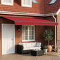 Toldo Retrátil Elétrico Vermelho e Antracite 4 x 3,5 m