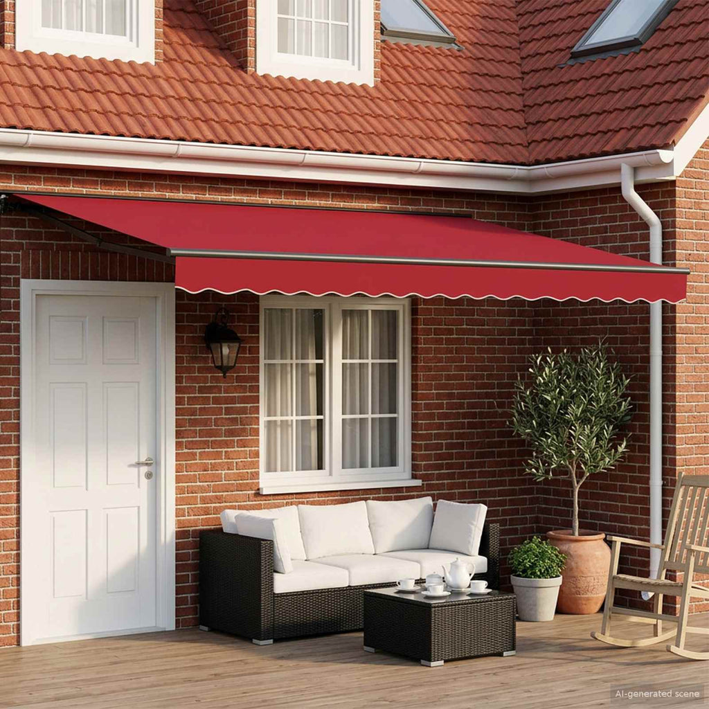 Toldo Retráctil Eléctrico Rojo y Antracita 4 x 3,5 m