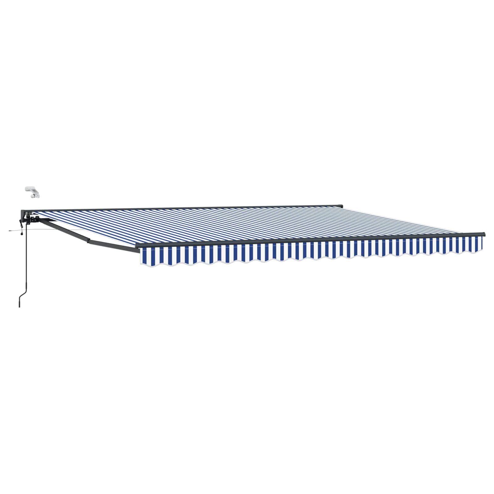 Toldo Retráctil Eléctrico Azul, Blanco, Antracita 4,5 x 3 m