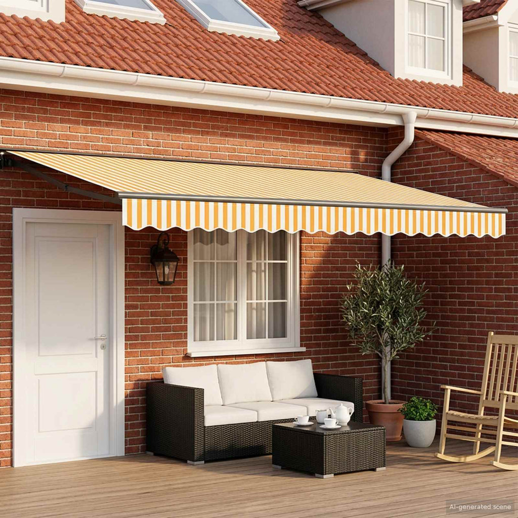 Toldo Retráctil Eléctrico Amarillo, Blanco, Antracita 4,5 x 3 m