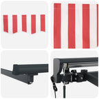 Toldo Retráctil Eléctrico Rojo, Blanco, Antracita 4,5 x 3 m