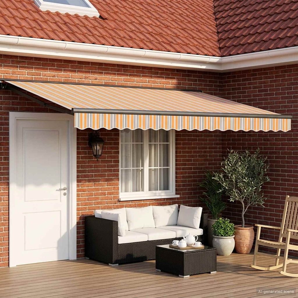 Toldo Retráctil Eléctrico Azul, Naranja, Antracita 4,5 x 3 m