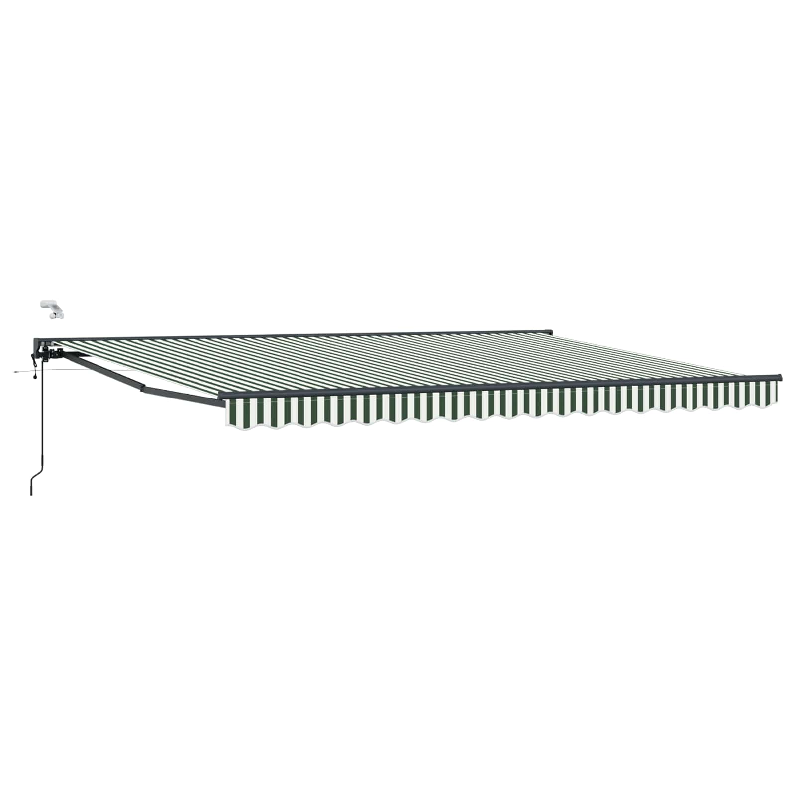 Toldo Retráctil Eléctrico Verde, Blanco, Antracita 4,5 x 3,5 m