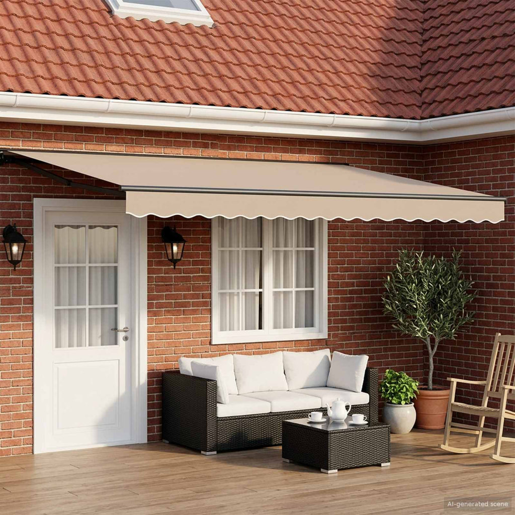 Toldo Retráctil Eléctrico Beige y Antracita 5 x 3 m