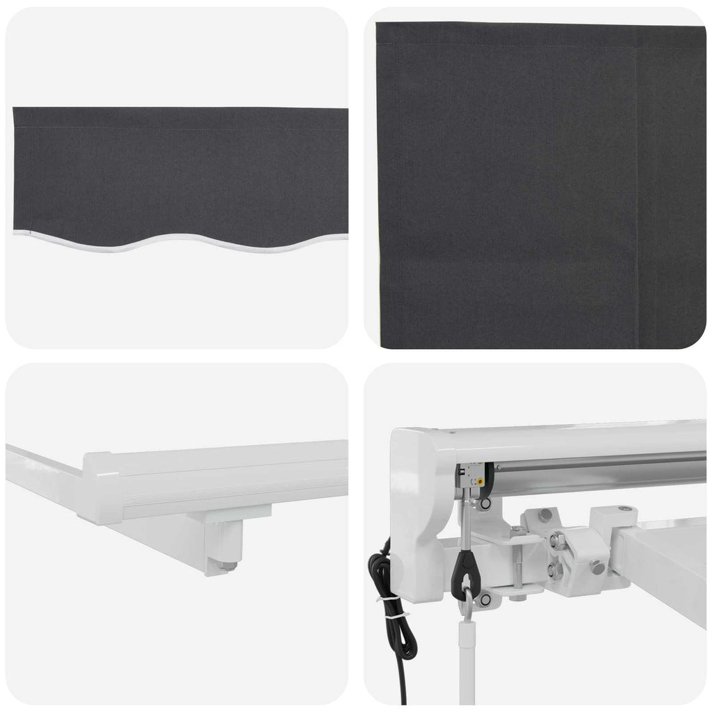 Toldo Retráctil Eléctrico Blanco y Antracita 2,5 x 2 m