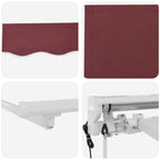 Toldo Retráctil Eléctrico Borgoña y Blanco 2,5 x 2 m