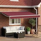 Toldo Retráctil Eléctrico Borgoña y Blanco 2,5 x 2 m