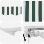 Toldo Retráctil Eléctrico Verde y blanco 2,5 x 2 m