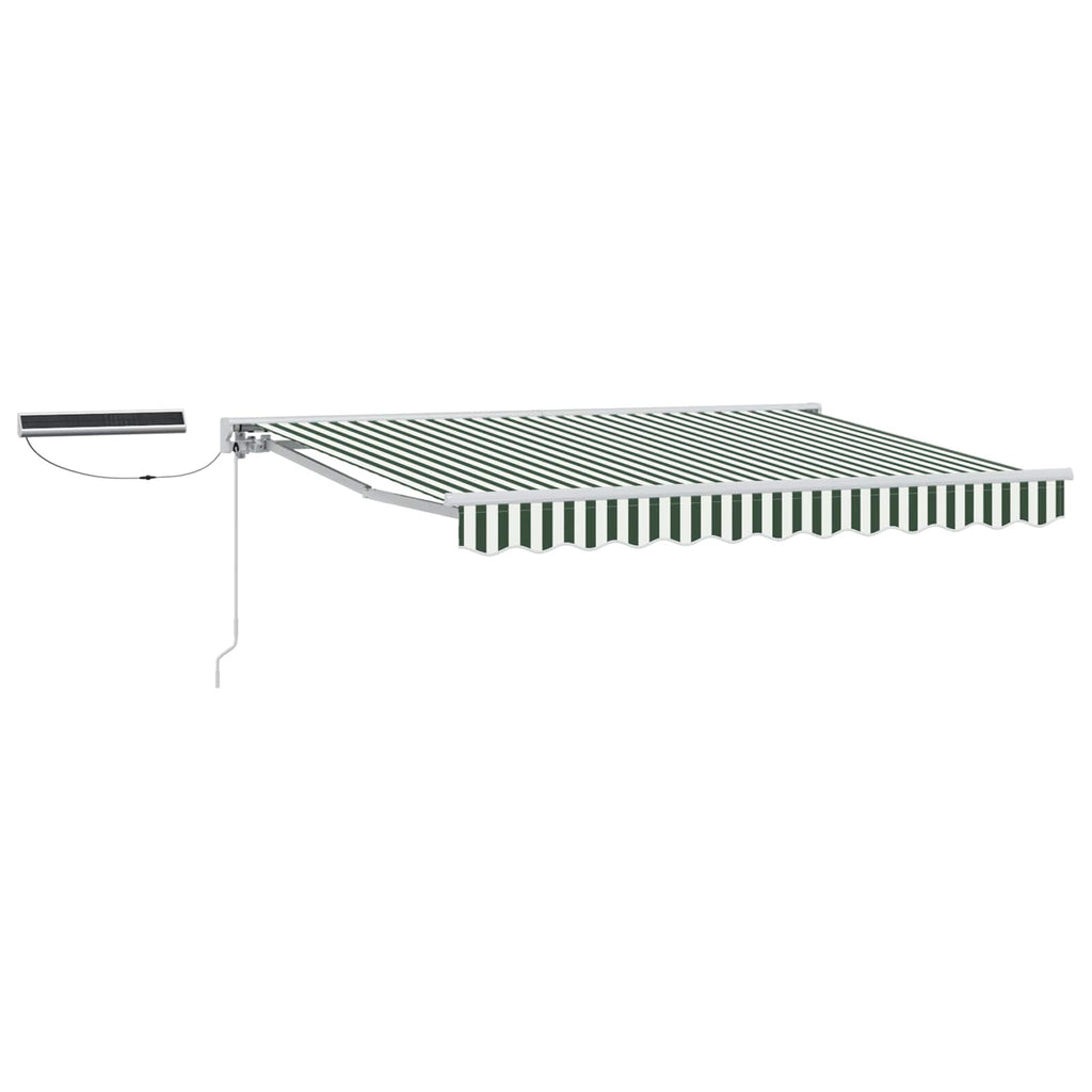 Toldo Retráctil Eléctrico Verde y blanco 2,5 x 2 m