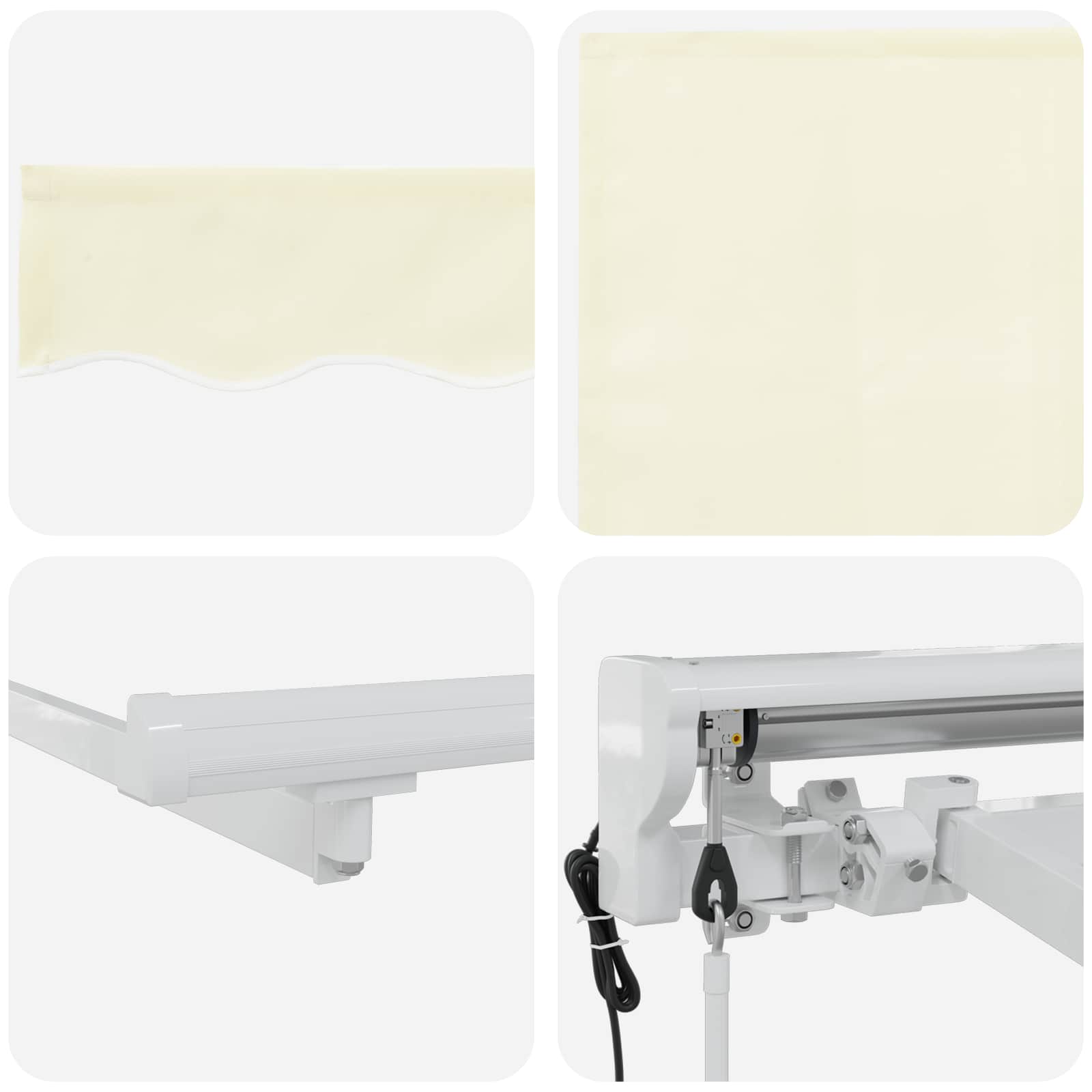 Toldo Retráctil Eléctrico Crema y Blanco 3 x 2 m