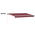Toldo Retráctil Eléctrico Borgoña y Blanco 3,5 x 2 m
