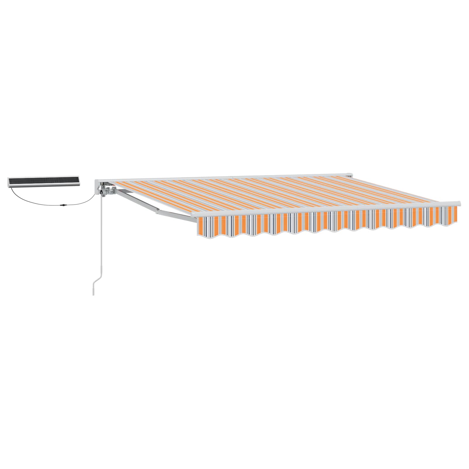 Toldo Retráctil Eléctrico Azul, Naranja, Blanco 3,5 x 2 m