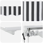 Toldo Retráctil Eléctrico Antracita y Blanco 4 x 2 m