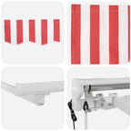 Toldo Retráctil Eléctrico Rojo y blanco 3 x 2,5 m