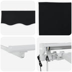 Toldo Retráctil Eléctrico Negro y Blanco 3 x 2,5 m