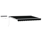 Toldo Retráctil Eléctrico Negro y Blanco 3 x 2,5 m