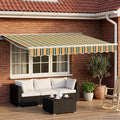 Toldo Retráctil Eléctrico Verde, Amarillo, Blanco 3 x 2,5 m