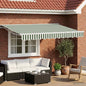 Toldo Retrátil Elétrico Verde e branco 2,5 x 2 m